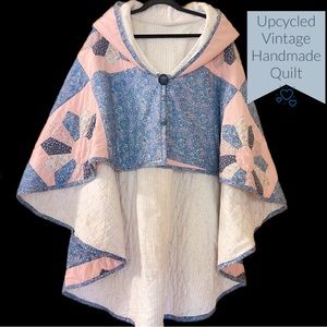 2 DAY FLASH SALE FOR MOM! Upcycled Handmade Quilt OOAK oversized Cape/Coat
